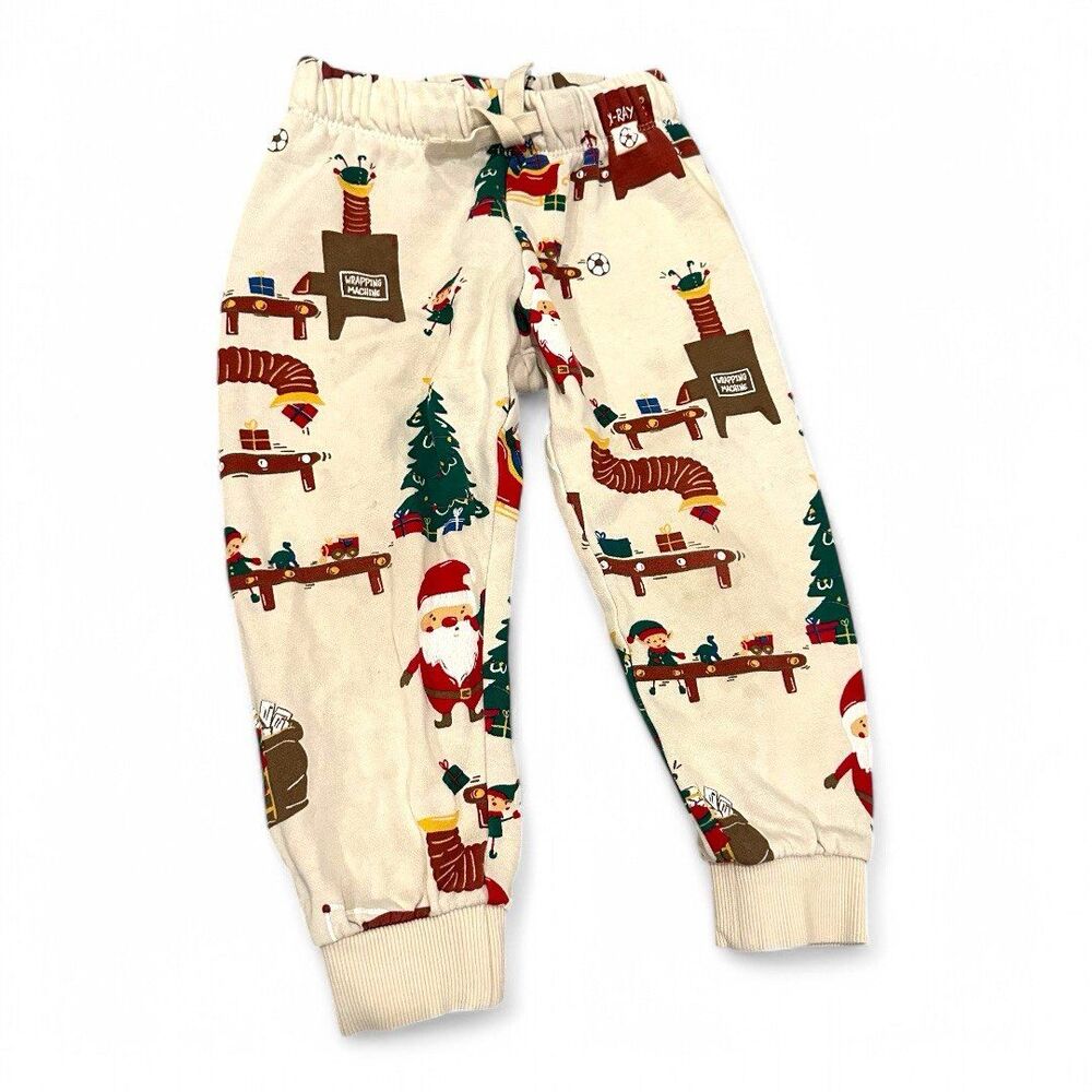 H&M Christmas Sweatpants Jaggers Holiday Pants Santa Elves North Pole 2T